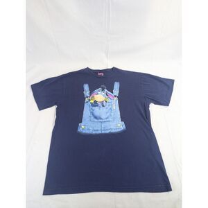 Vintage POOH Eeyore Overalls Graphic‎ Cotton T-shirt Large